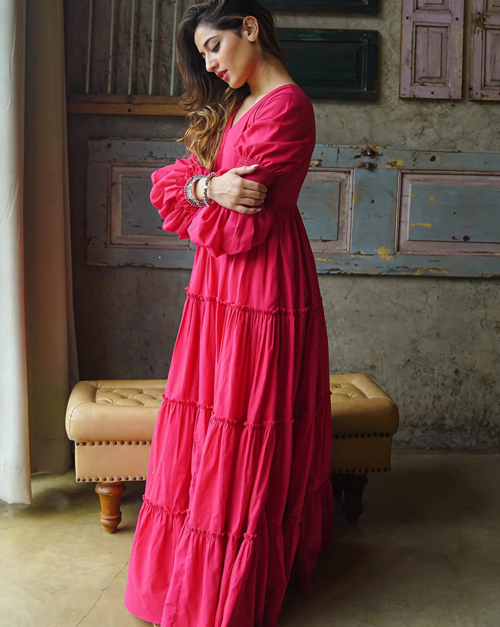 Boshon Amara Belt Maxi Cotton Dress