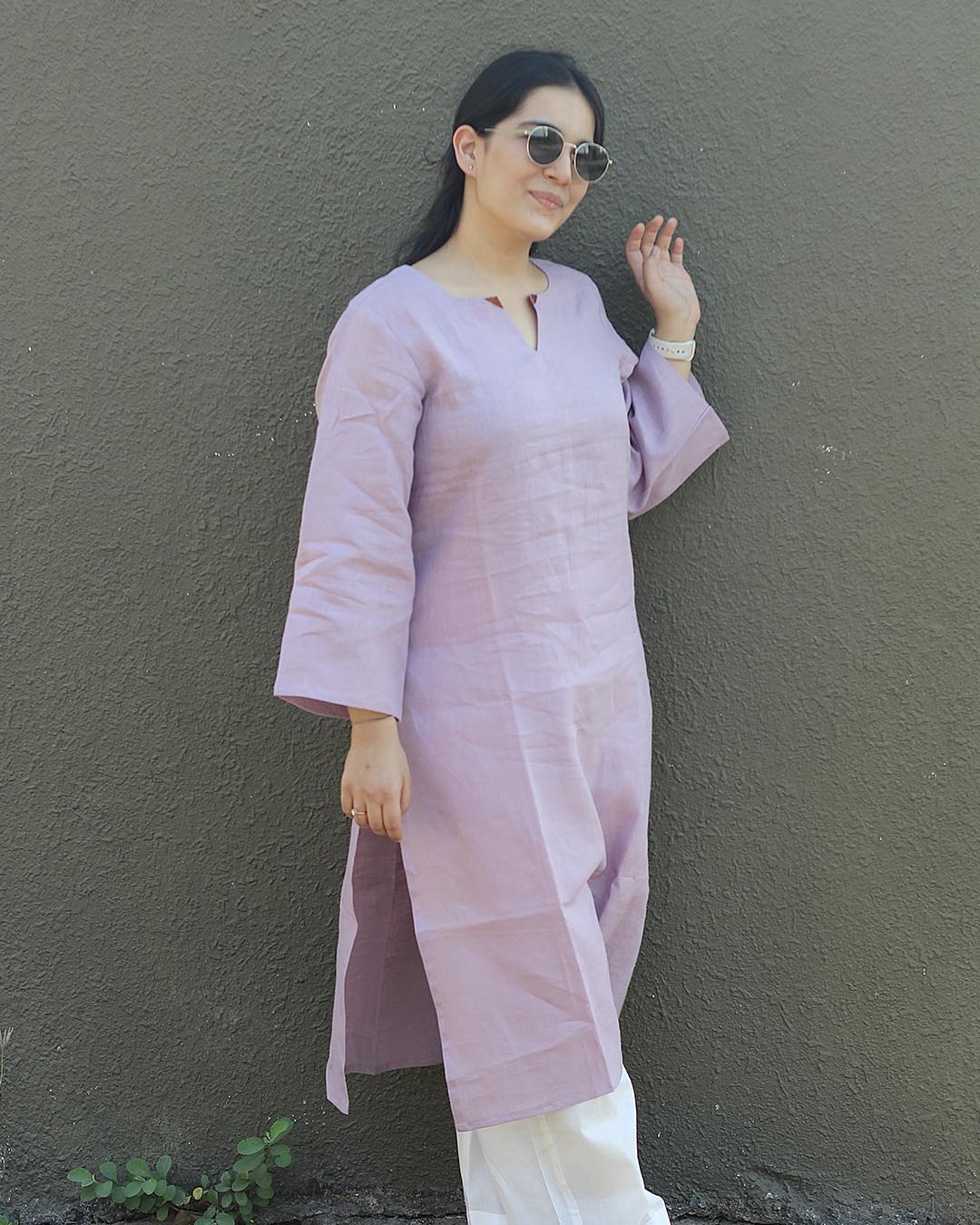 Ruh Premium Cotton Kurta Set – Light Lavender