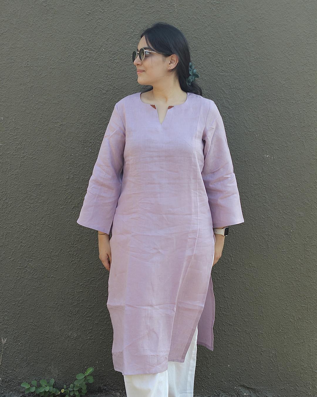 Ruh Premium Cotton Kurta Set – Light Lavender