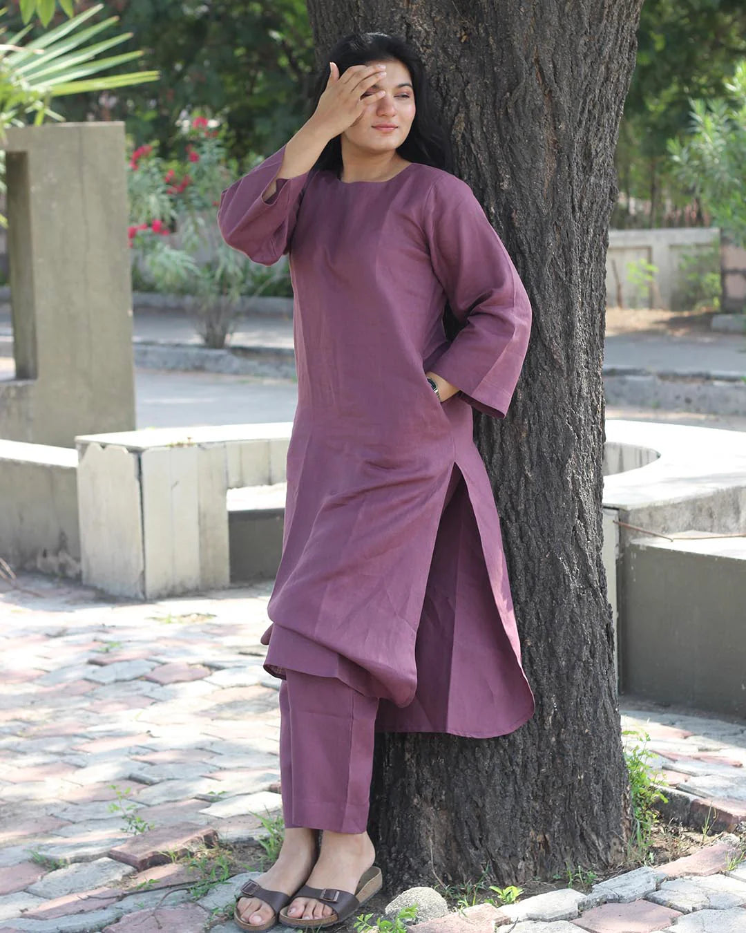 Plum Premium Cotton Kurta Set – 2-Piece
