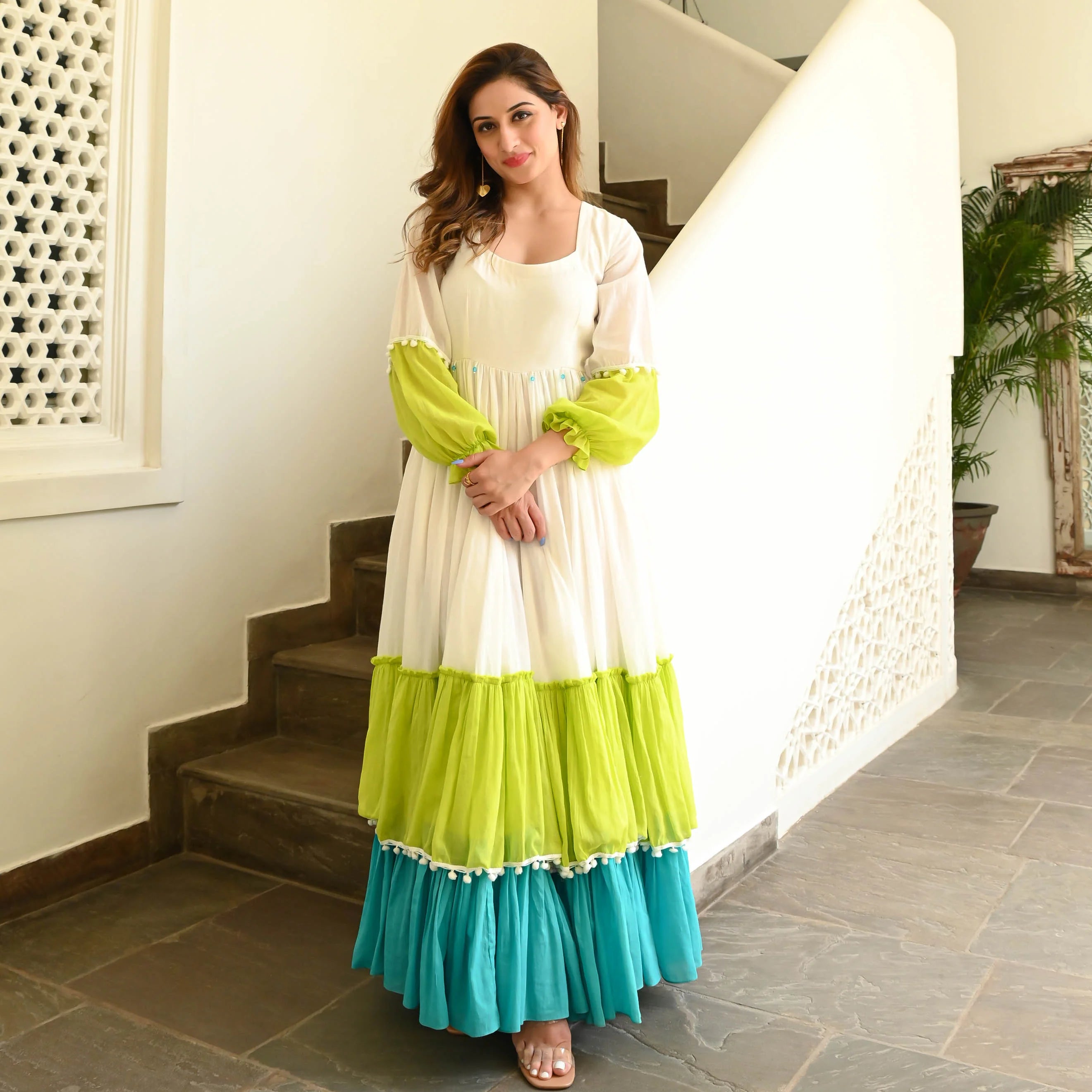 Boshon Mint Kiwi Cotton Dress