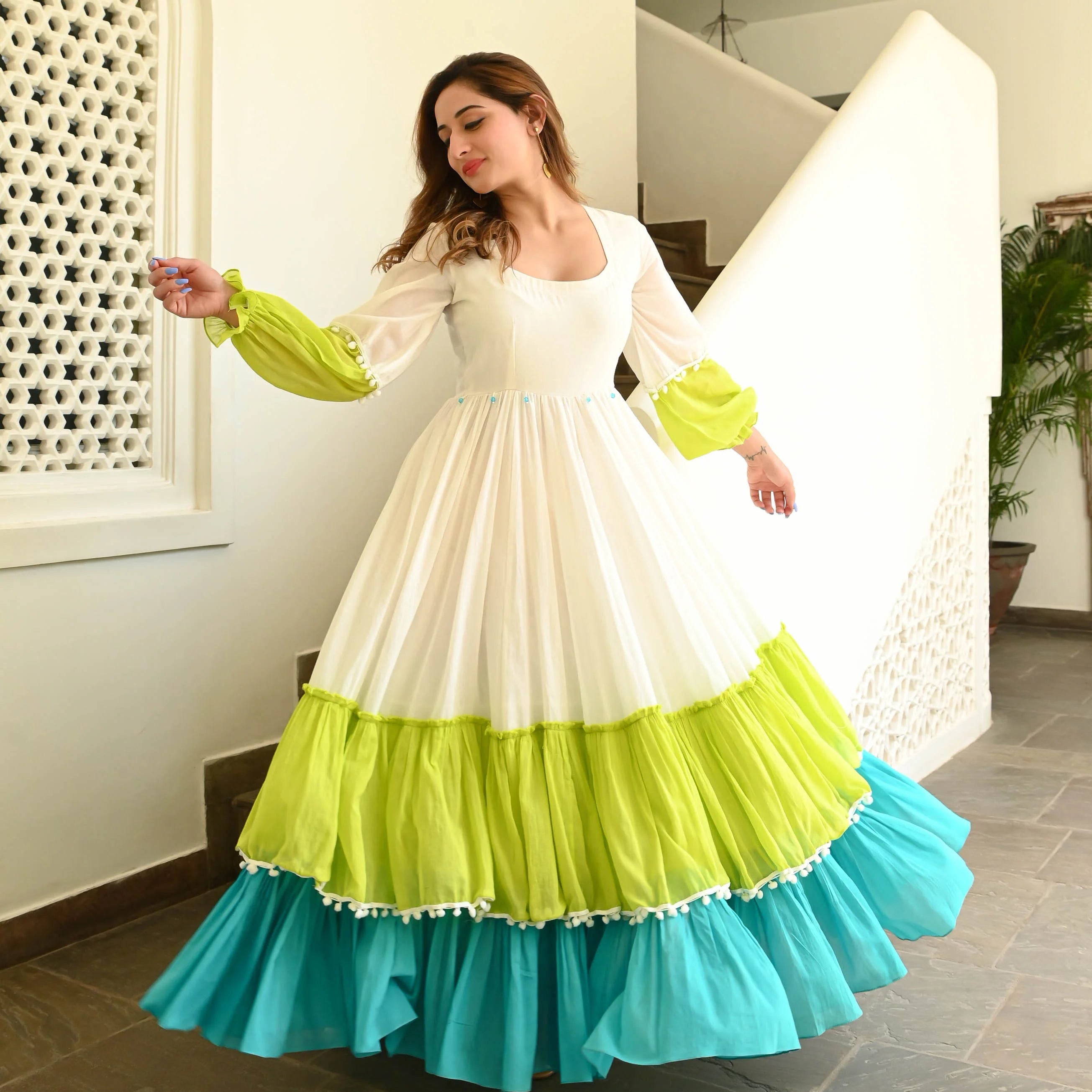 Boshon Mint Kiwi Cotton Dress