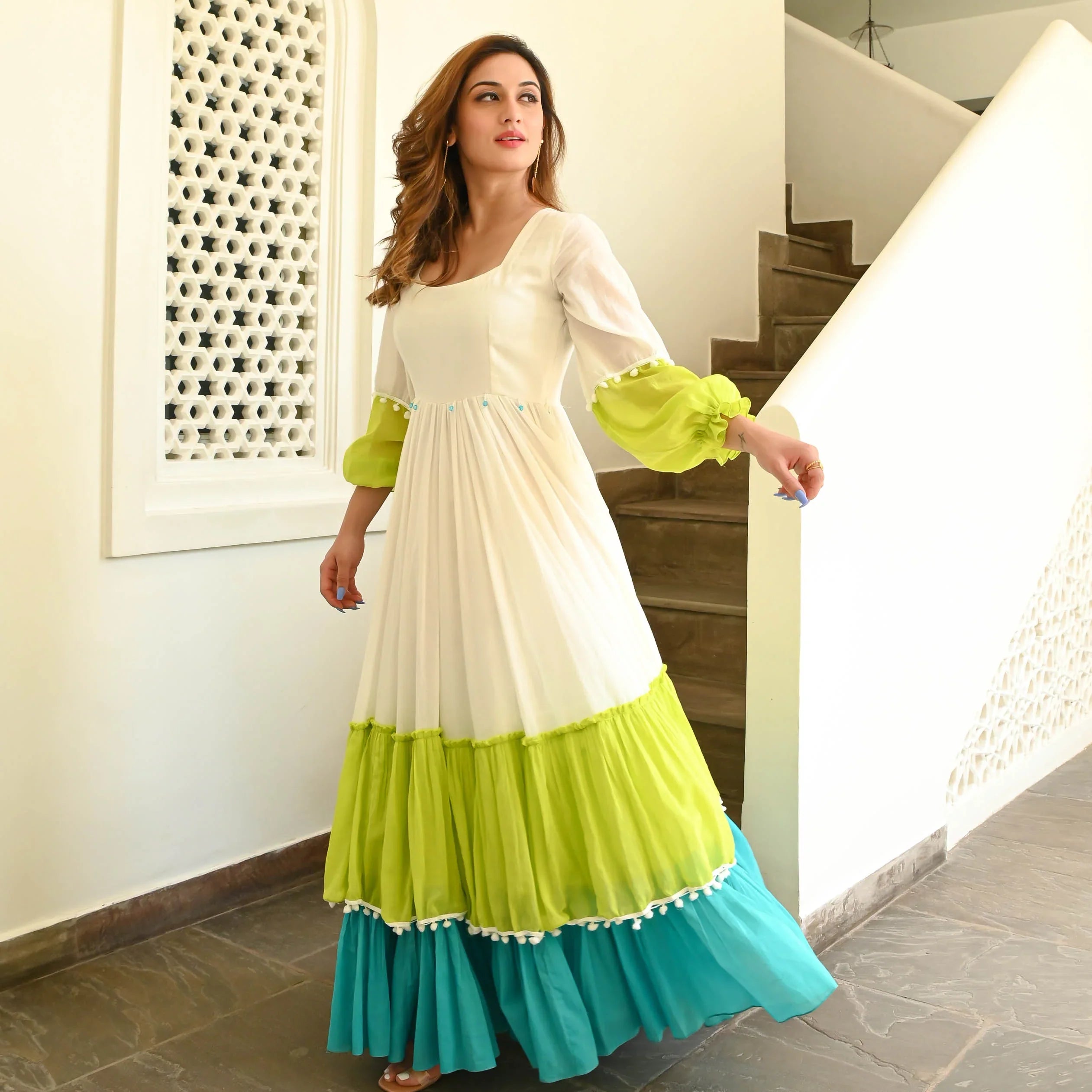 Boshon Mint Kiwi Cotton Dress