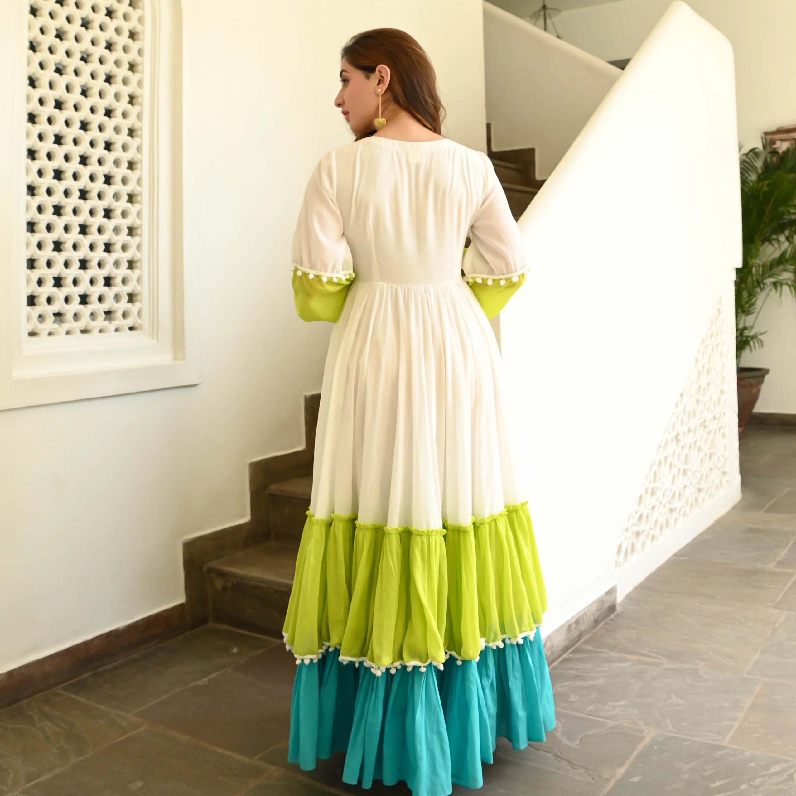 Boshon Mint Kiwi Cotton Dress
