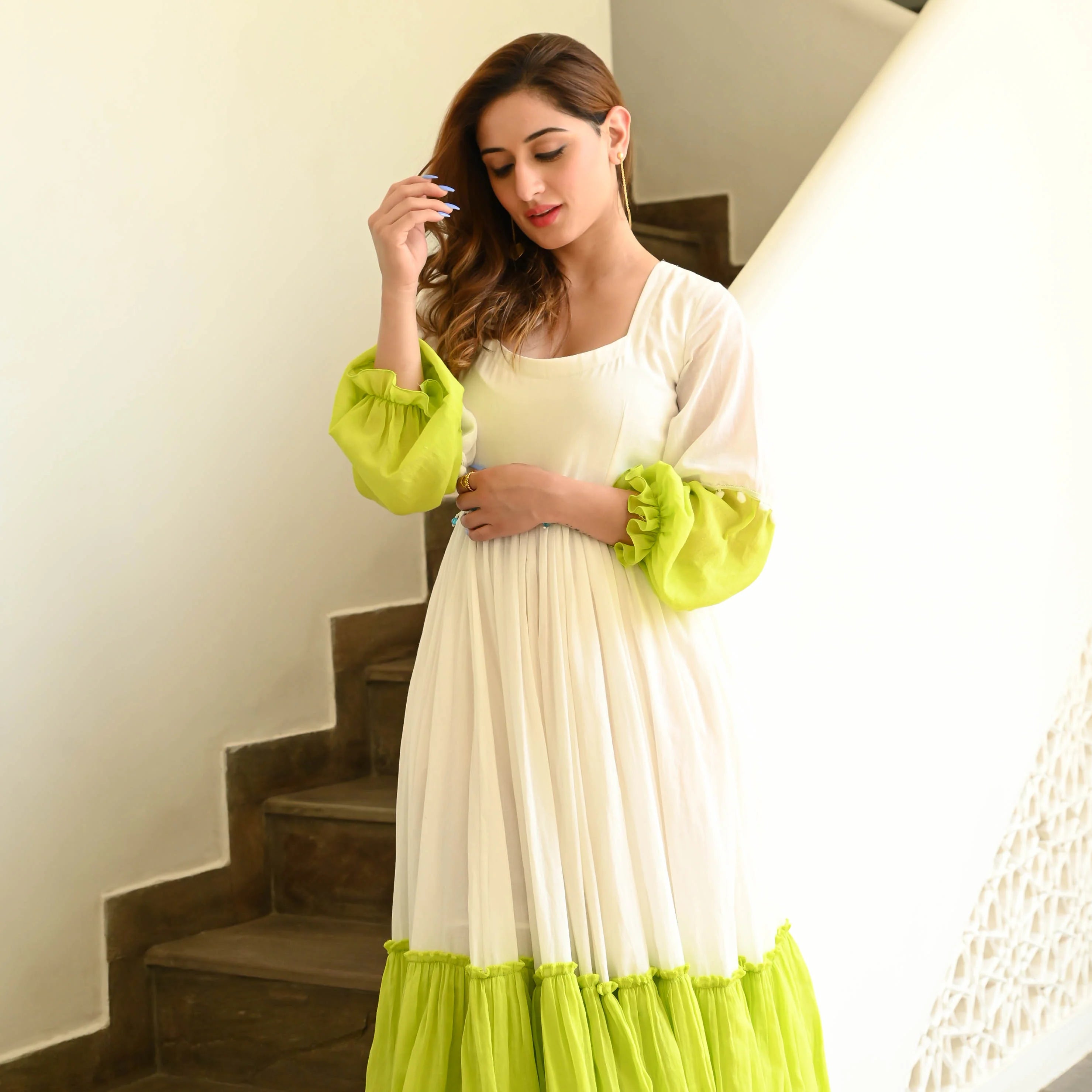 Boshon Mint Kiwi Cotton Dress