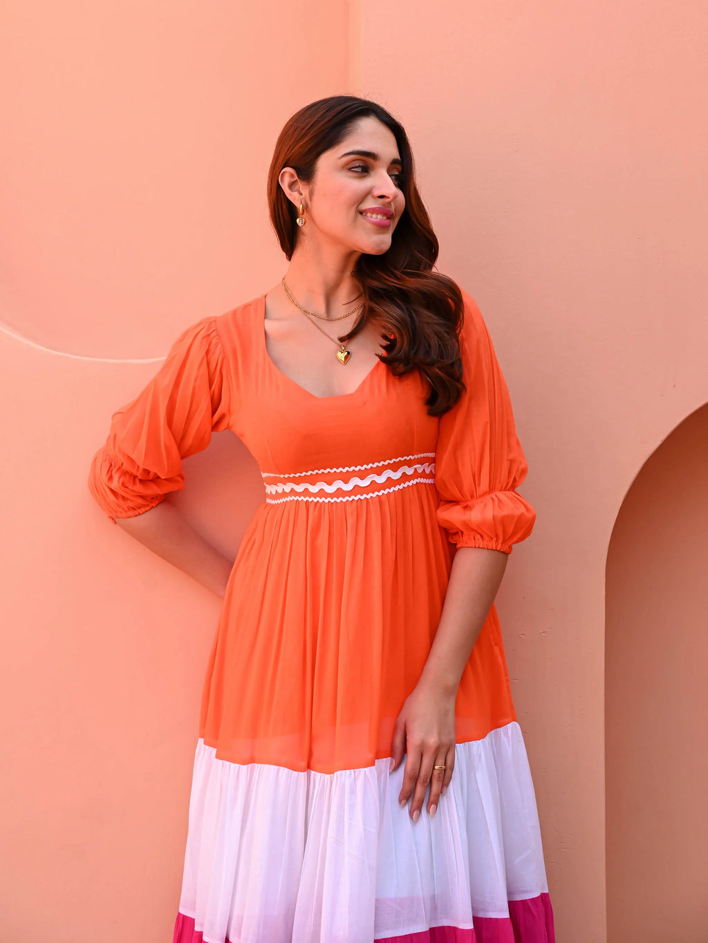 Boshon Multi Color Cotton Designer Dress