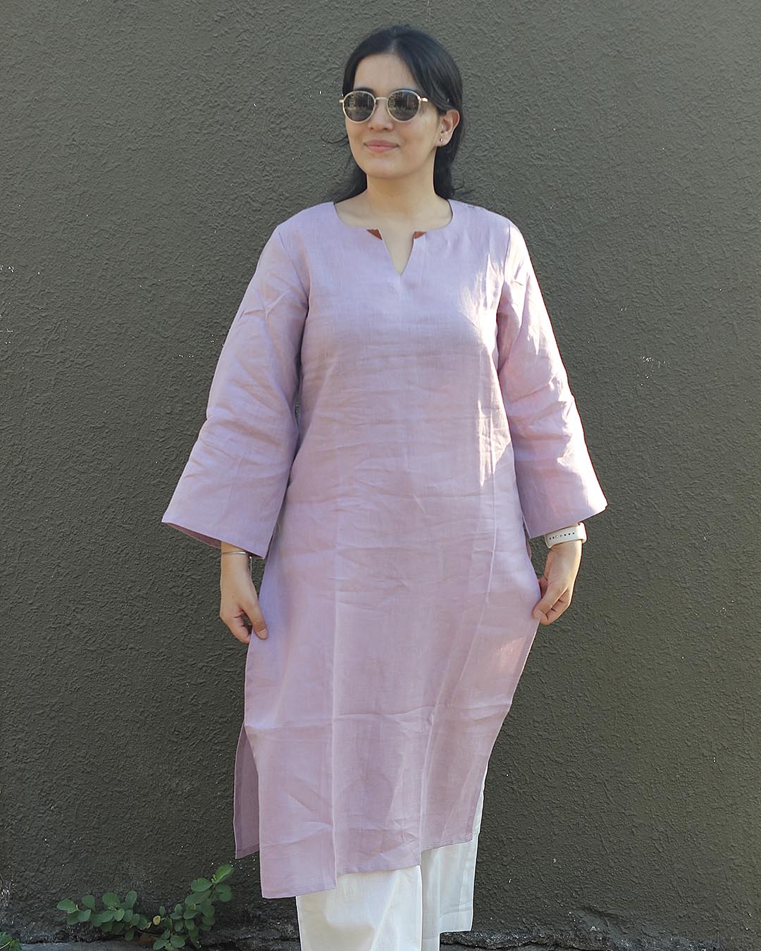 Ruh Premium Cotton Kurta Set – Light Lavender
