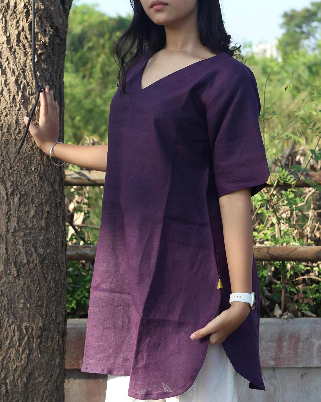 Dark Purple Premium Cotton Tunic