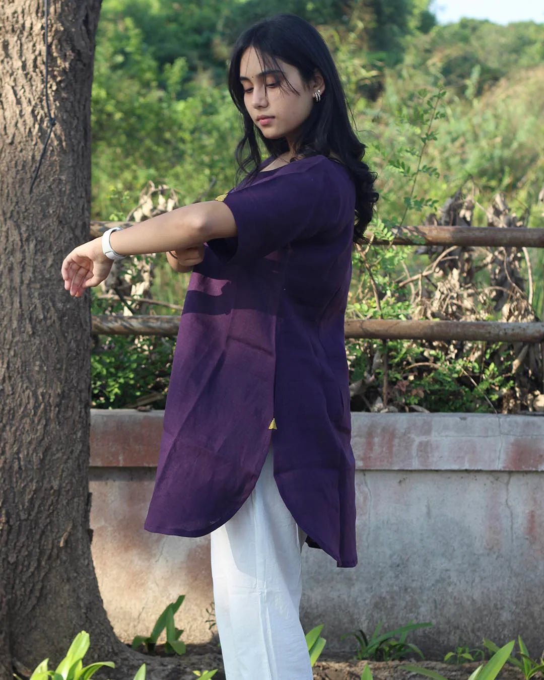 Dark Purple Premium Cotton Tunic