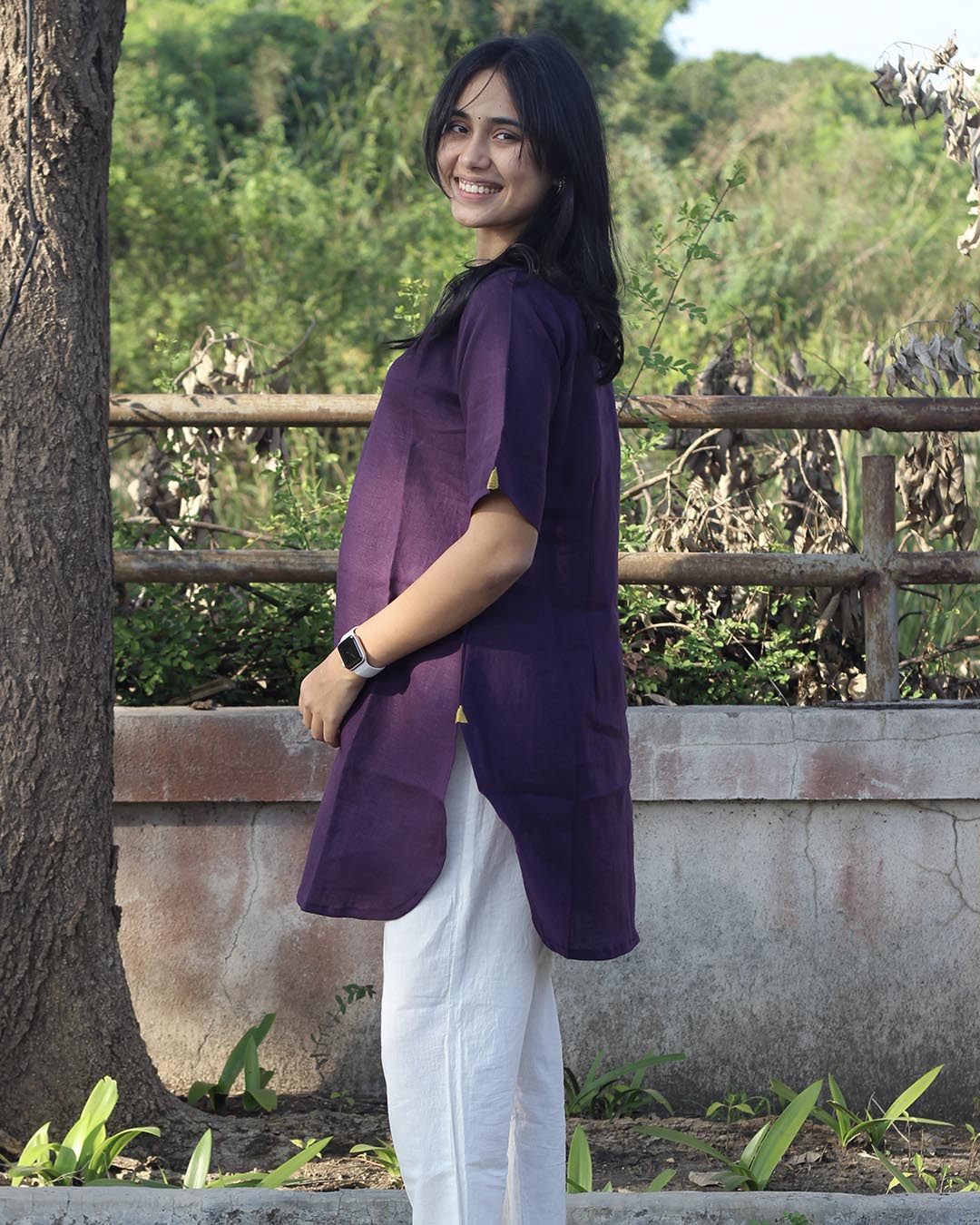 Dark Purple Premium Cotton Tunic
