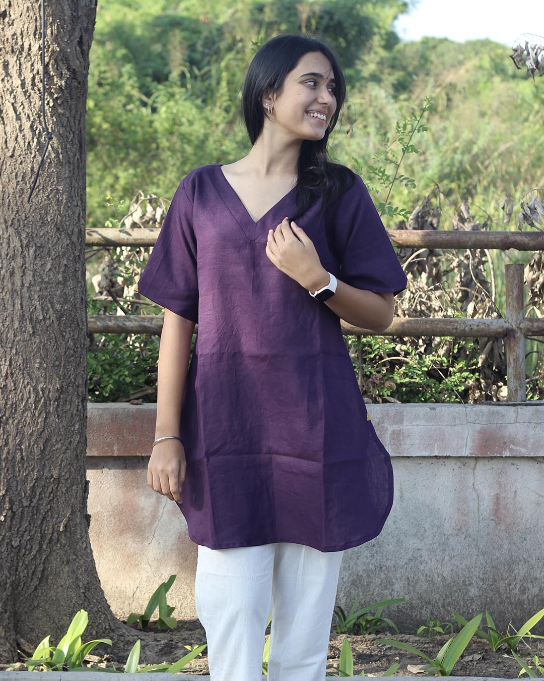 Dark Purple Premium Cotton Tunic