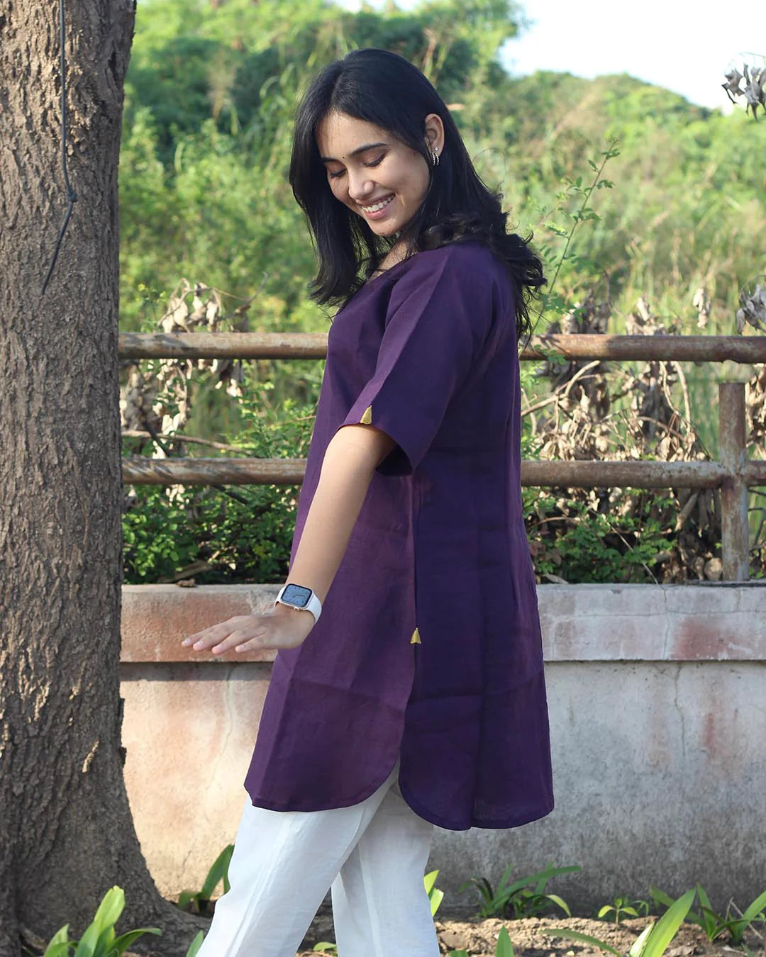 Dark Purple Premium Cotton Tunic