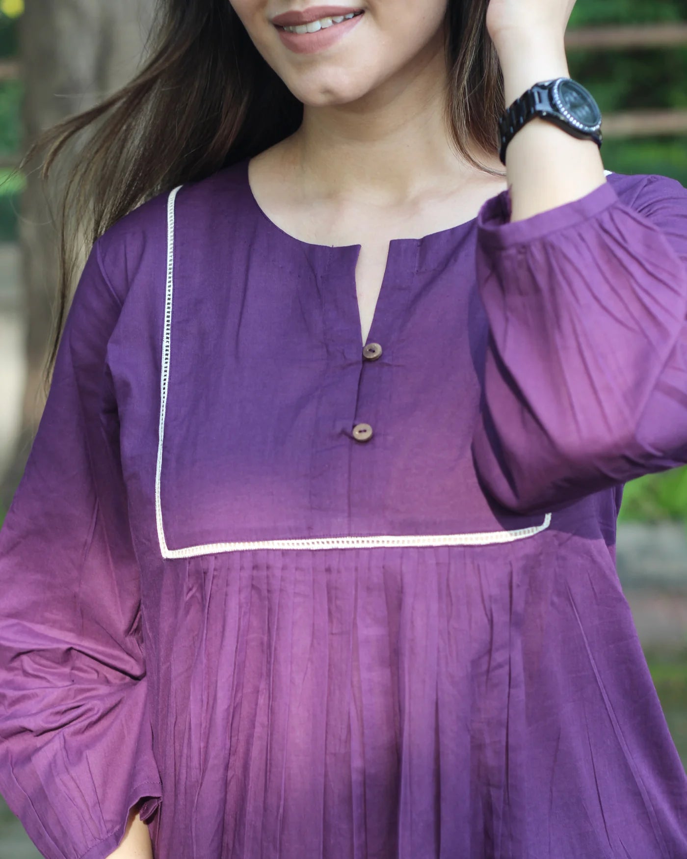 Premium Cotton Dark Purple Kurta Set