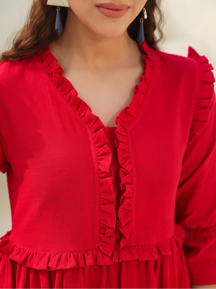 Boshon Ruby Flare Midi Dress